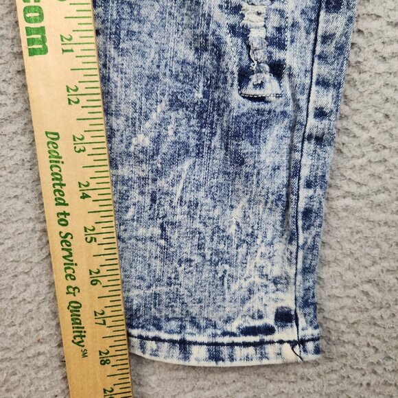 Encrypted Moto Jeans Boy's 16 Acid Wash Blue Denim Pants Stretch Distressed - Picture 11 of 15